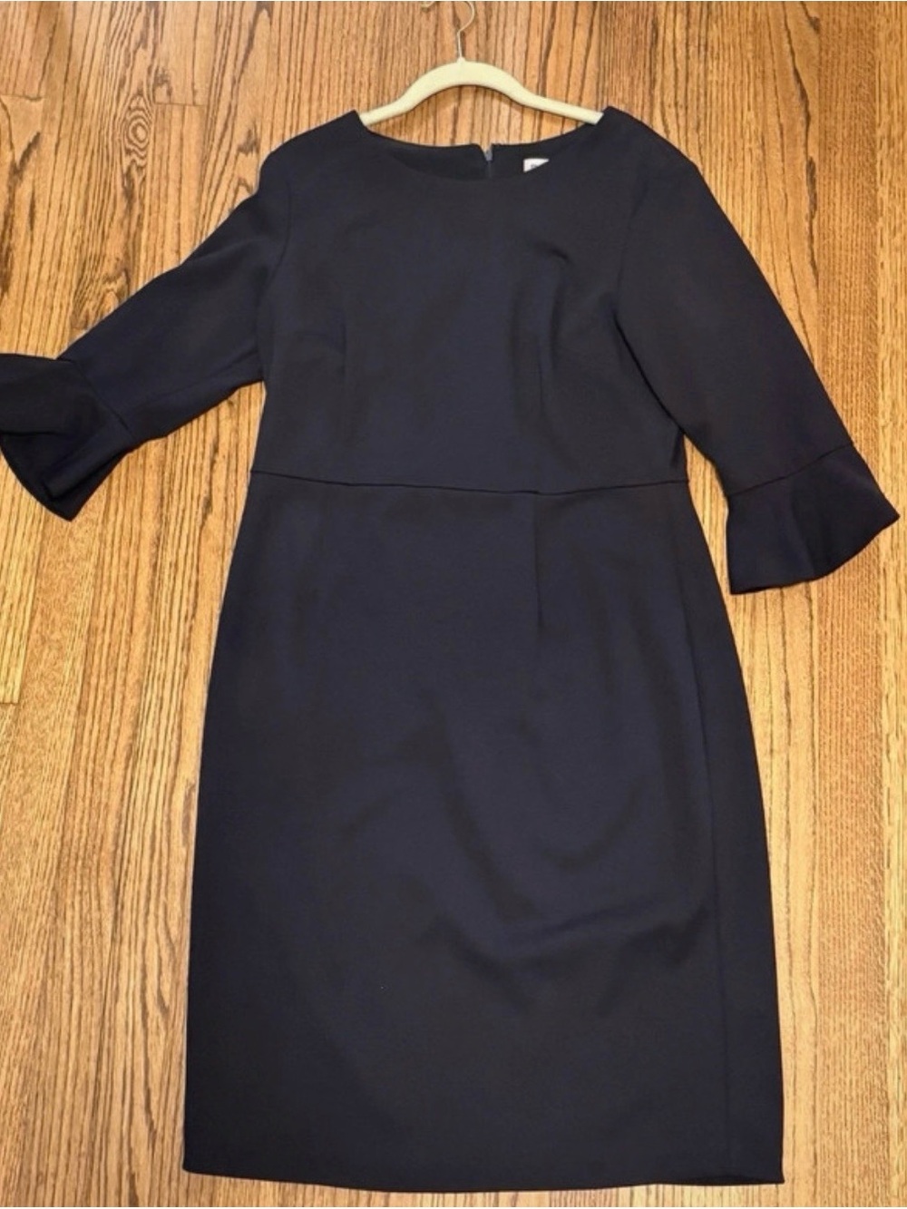 Shelby & Palmer Navy Sheath Dress with Flared Cuffs
